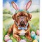 Edge Collections - 28" X 40" - Multicolor - Dogue de Bordeaux Easter Egg Hunt Decorative Banner - 1 Piece